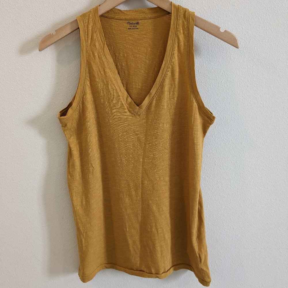 Madewell Yellow V-Neck Tank